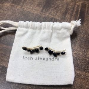 Leah Alexandra Black Garnet Wing Earrings